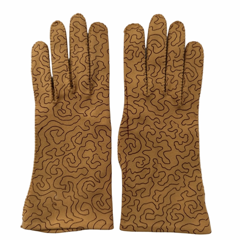 Marcel Wagner Originals Ochre Size Small 6 1/2 Gloves Fitted Abstract MCM 60’s